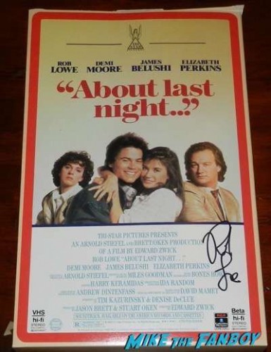 Rob Lowe signed about last night... oversize VHS box standee