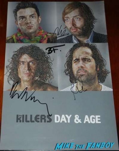 the killers signed autograph day and age poster brandon Flowers
