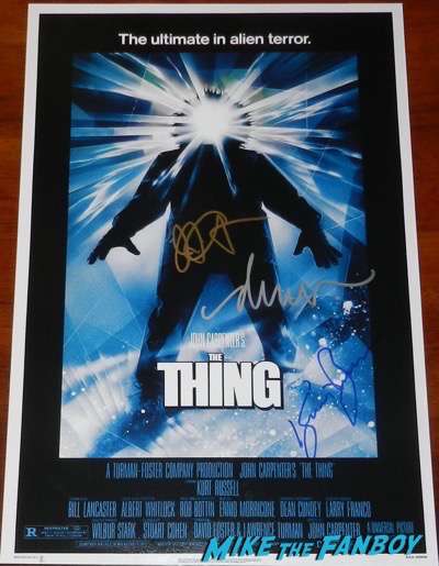 kurt russell signed autograph the thing poster