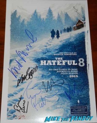 The Hateful Eight signed autograph poster kurt russell samuel l jackson