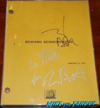 Tim Burton signed autograph edwards scissorhands shooting script 