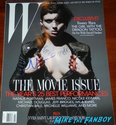 Rooney Mara signed autograph W magazine