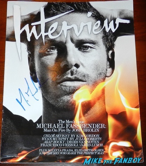 michael Fassbender signed interview magazine autograph
