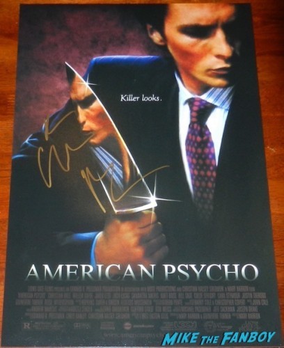 christian Bale signed american psycho poster