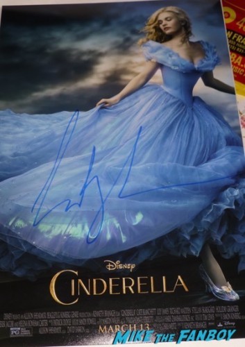lily james signed autograph cinderella poster