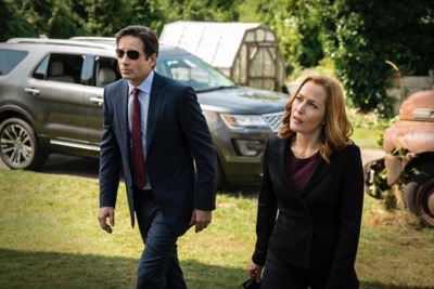 THE X-FILES:  L-R:  David Duchovny and Gillian Anderson in the "Founder's Mutation season premiere, part two, episode of THE X-FILES airing Monday, Jan. 25 (8:00-9:00 PM ET/PT) on FOX.  ©2016 Fox Broadcasting Co.  Cr:  Ed Araquel/FOX