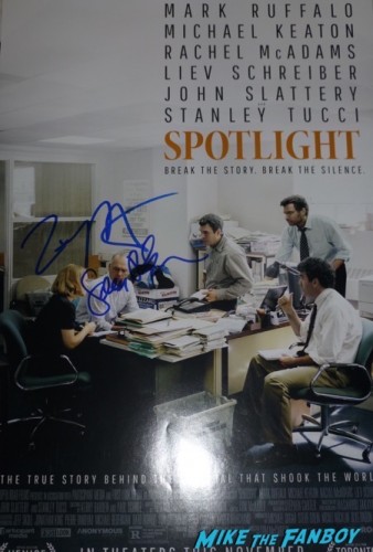 Sacha Pfeiffer tom Mccarthy signed spotlight poster signing autographs now 2016
