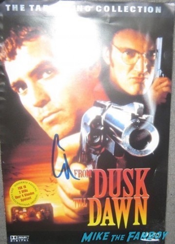 George Clooney signed autograph from dusk till dawn DVD Cover