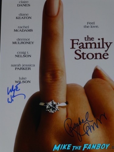 Luke Wilson signed autograph family stone poster