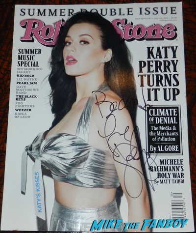Katy Perry signed autograph rolling stone magazine cover 