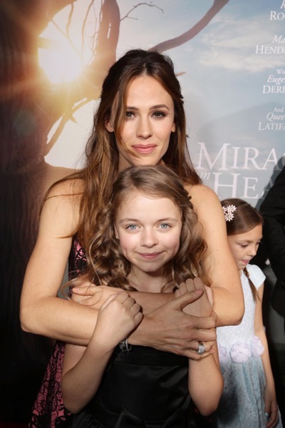 HOLLYWOOD, CA - March 9th, 2016 Kylie Rogers and Jennifer Garner seen at Columbia Pictures world premiere of 'Miracles from Heaven' at ArcLight Hollywood