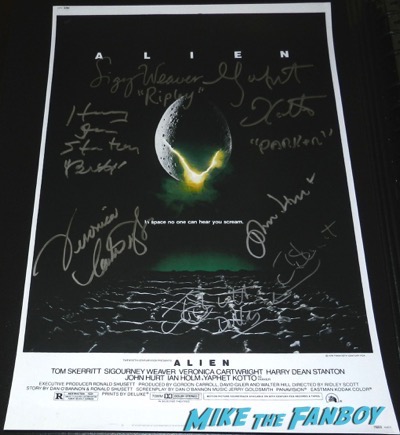 Alien cast signed autograph poster sigourney weaver 1