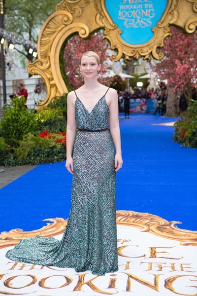 LONDON UK : Mia Wasikowska, the star  of Disney's "Alice Through The Looking Glass," attends the European Premiere in London on 10th May 2016.  ( Credit : James Gillham / StingMedia )