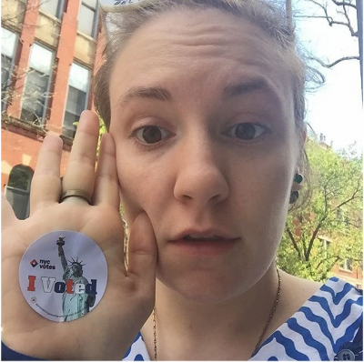 Lena Dunham voting vote