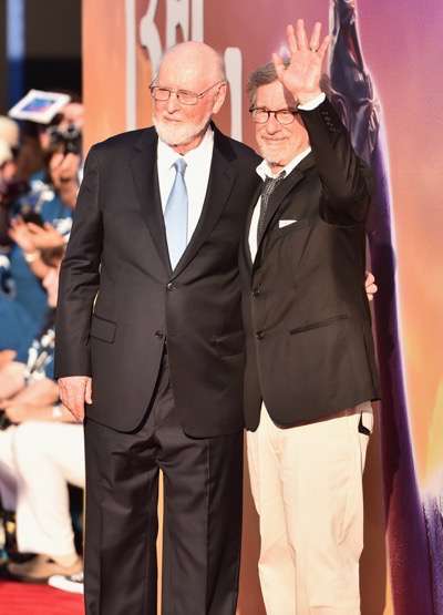 HOLLYWOOD, CA - JUNE 21:  Composer John Williams (L) and director Steven Spielberg arrive on the red carpet for the US premiere of Disney's "The BFG," directed and produced by Steven Spielberg. A giant sized crowd lined the streets of Hollywood Boulevard to see stars arrive at the El Capitan Theatre. "The BFG" opens in U.S. theaters on July 1, 2016, the year that marks the 100th anniversary of Dahl's birth, at the El Capitan Theatre on June 21, 2016 in Hollywood, California.  (Photo by Alberto E. Rodriguez/Getty Images for Disney) *** Local Caption *** John Williams; Steven Spielberg