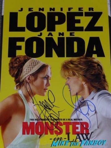 Jennifer Lopez jane fonda signed monster in law poster autograph