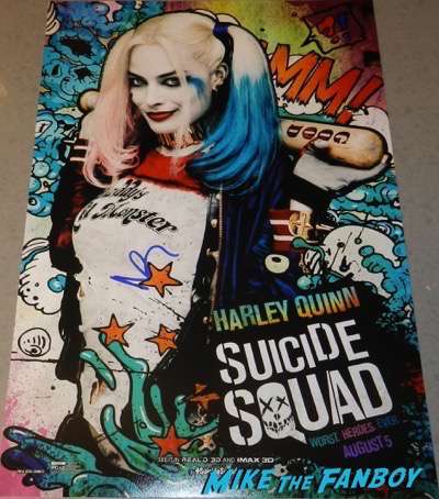 Margot Robbie Signed Autograph Suicide Squad mini poster PSA character poster 
