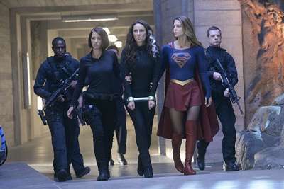 "Blood Bonds" -- With Astra in captivity at the DEO, her husband, Non (Chris Vance), captures Hank, leading to a tense standoff between the two sides. Also, Kara continues to refute Cat's allegations that she is Supergirl, on SUPERGIRL, Monday, Jan. 4 (8:00-9:00 PM) on the CBS Television Network. Pictured left to right: Chyler Leigh, Laura Benanti and Melissa Benoist Photo: Darren Michaels/Warner Bros. Entertainment Inc. ÃÂ© 2015 WBEI. All rights reserved