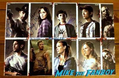 The Walking Dead cast signed autograph poster chandler riggs PSA