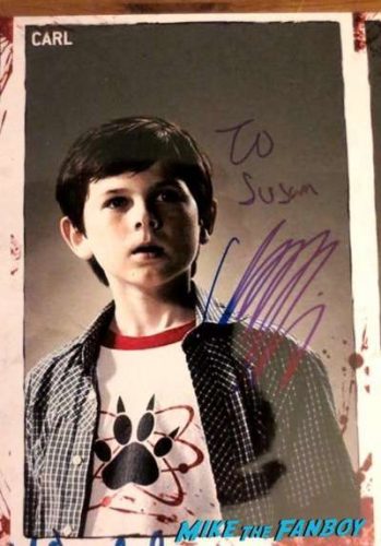 The Walking Dead cast signed autograph poster chandler riggs PSA