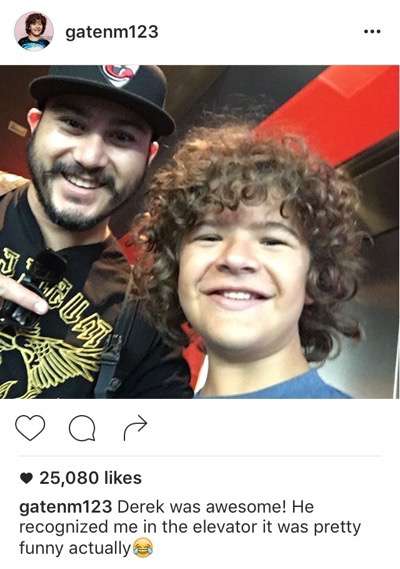 Gaten Matarazzo instagram fan photo with fans selfie 