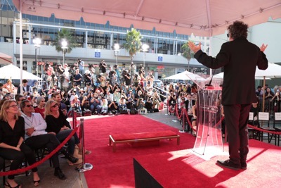 Tim Burton celebrates at his Hand & Footprint Ceremony presented by 20th Century Fox in celebration of his newest film "Miss Peregrine's Home for Peculiar Children" at the TCL Chinese Theatre in Los Angeles, CA on September 8, 2016. (Photo: Alex J. Berliner/ABImages)