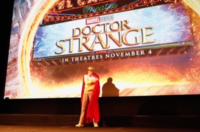 HOLLYWOOD, CA - OCTOBER 23:  Marvel fan families and kids attend a special screening of Marvel Studios' "DOCTOR STRANGE" in 3D hosted by Stan Lee at the El Capitan Theatre on October 23, 2016 in Hollywood, California.  (Photo by Rich Polk/Getty Images for Disney) *** Local Caption *** Stan Lee
