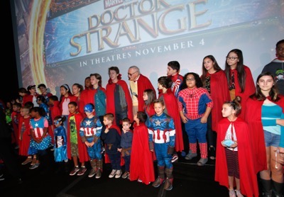HOLLYWOOD, CA - OCTOBER 23:  Marvel fans and Disney Channel talent attend a special screening of Marvel Studios' "DOCTOR STRANGE" in 3D hosted by Stan Lee at the El Capitan Theatre on October 23, 2016 in Hollywood, California.  (Photo by Rich Polk/Getty Images for Disney) *** Local Caption *** Stan Lee