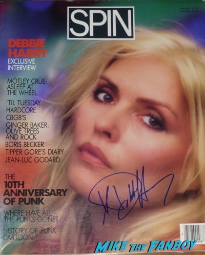 debbie harry signed autograph spin magazine cover