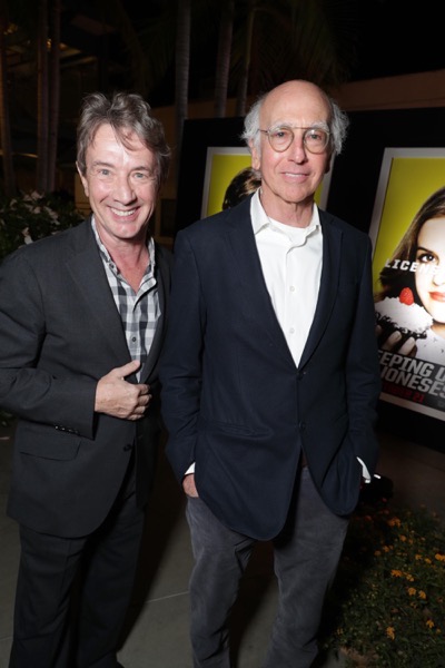 Martin Short and Larry David seen at Twentieth Century Fox "Keeping Up with the Joneses" red carpet event on Saturday, Oct. 8, 2016, in Los Angeles. (Photo by Eric Charbonneau/Invision for Twentieth Century Fox/AP Images)