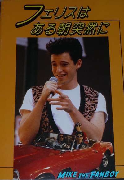 Matthew Broderick signed autograph ferris bueller program book japanese poster psa