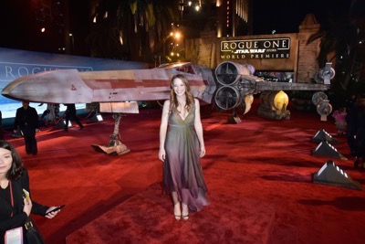 HOLLYWOOD, CA - DECEMBER 10:  Actress Katie Leclerc attends The World Premiere of Lucasfilm's highly anticipated, first-ever, standalone Star Wars adventure, "Rogue One: A Star Wars Story" at the Pantages Theatre on December 10, 2016 in Hollywood, California.  (Photo by Marc Flores/Getty Images for Disney) *** Local Caption *** Katie Leclerc