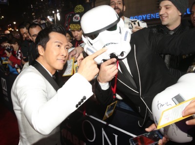 HOLLYWOOD, CA - DECEMBER 10:  Actor Donnie Yen attends The World Premiere of Lucasfilm's highly anticipated, first-ever, standalone Star Wars adventure, "Rogue One: A Star Wars Story" at the Pantages Theatre on December 10, 2016 in Hollywood, California.  (Photo by Jesse Grant/Getty Images for Disney) *** Local Caption *** Donnie Yen