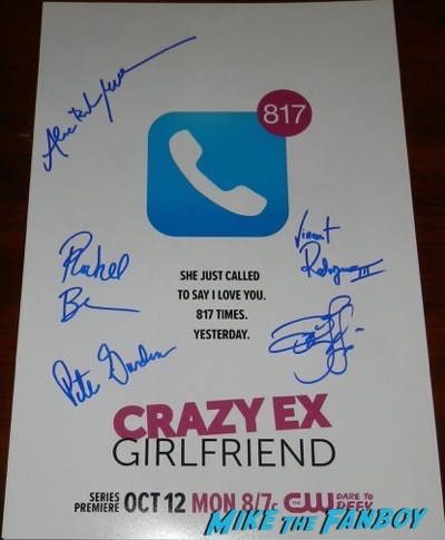 crazy ex girlfriend signed autograph poster teaser rachel bloom rare psa