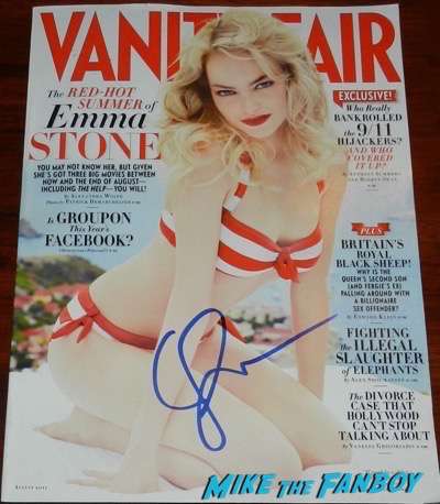 emma stone signed autograph vanity fair magazine 