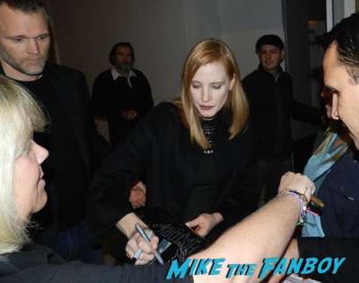 Miss Sloane q and a Jessica Chastain meeting fans signing autographs john lithgow 7