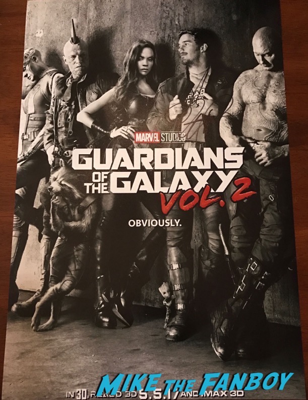 Guardians of the Galaxy vol 2 poster signed by Chris Pratt Autograph PSA