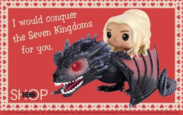 Valentine's Day game of thrones card