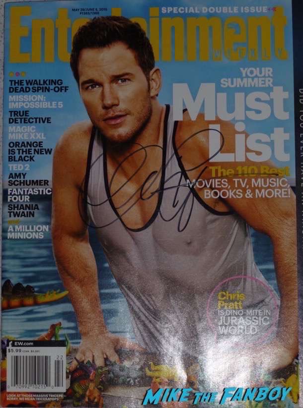 Chris Pratt signed autograph magazine psa entertainment weekly shirtless wet armpit bicep 