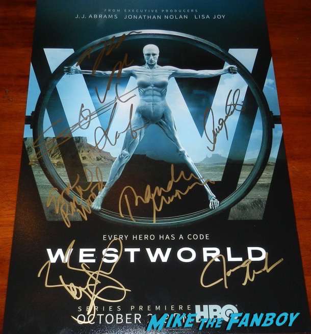 westworld cast signed autograph poster shannon woodward psa