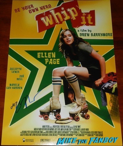 Ellen Page signed whip it poster