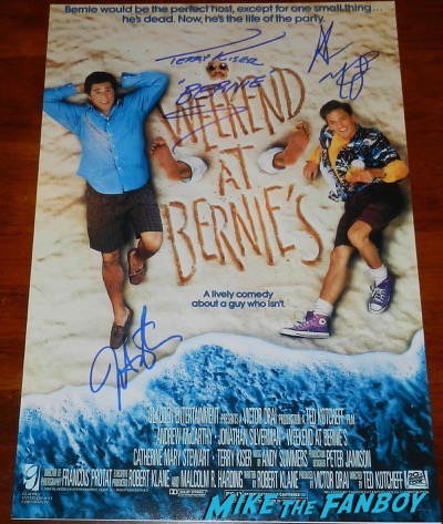 Terry Kiser signed autograph weekend at Bernie's poster andrew mcCarthy jonathan silverman