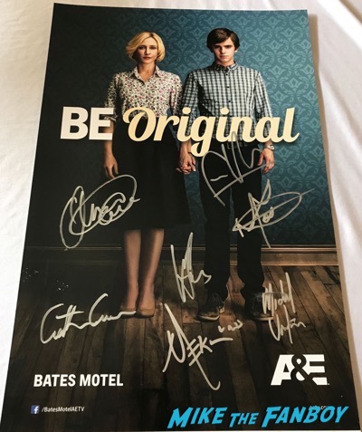 Bates Motel season 2 poster signed by freddie highmore vera farmiga autograph psa