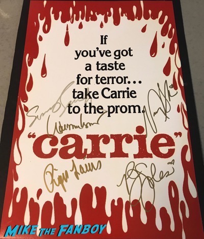 Carrie cast signed autograph poster sissy spacek psa 