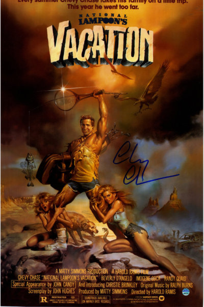 chevy chase signed autograph vacation poster chevy chase signed autograph vacation poster