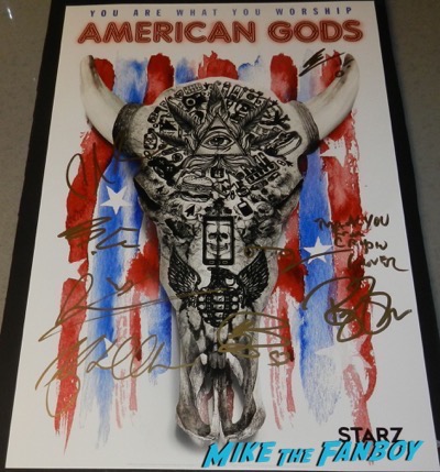 American Gods signed autograph poster PSA bryan fuller ricky whittle 
