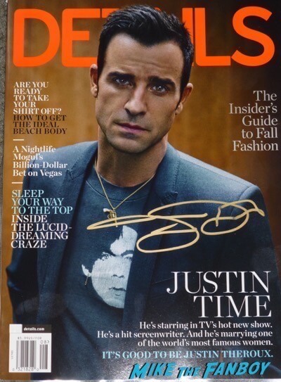 Justin Theroux signed autograph details magazine psa