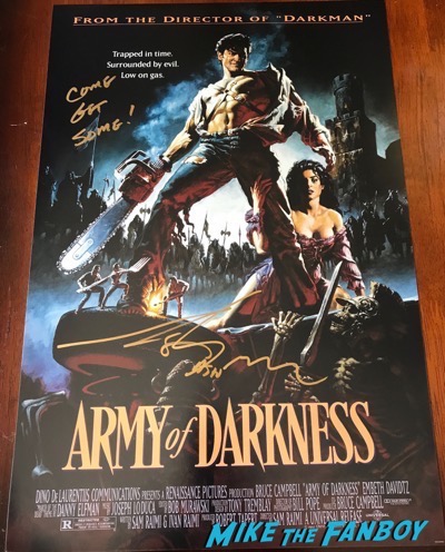 bruce campbell sam rami signed autograph army of darkness poster 