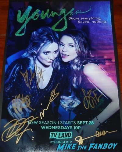 Younger season three signed autograph poster sutton foster hilary duff psa 