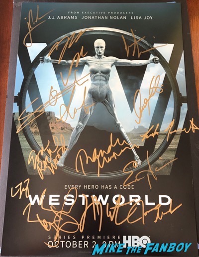 Westworld cast signed autograph poster Luke Hemsworth PSA 